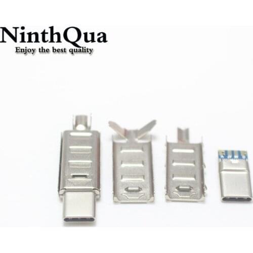 50/100/200set usb connector Type C male Plug Welding USB 3 in 1 DIY Repairs Cable Charger Connector