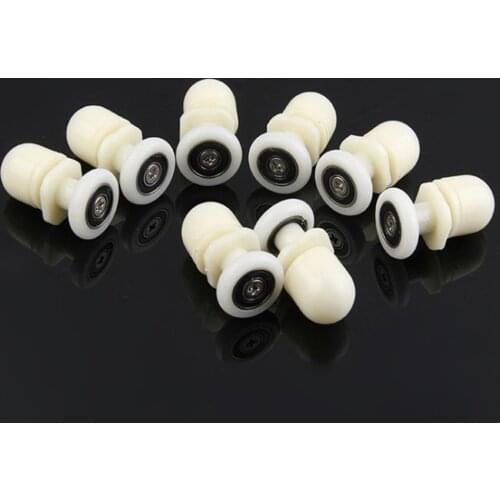 8Pcs 19/23/25/27/29mm Single Plastic Shower Door Rollers Wheel Runner with Eccentric Shaft