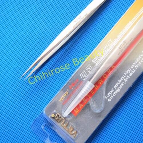 Free Shipping 5 pcs/lot VETUS SS-SA Tweezers Anti-static Stainless Steel Tweezers