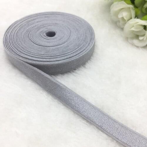 5 yds 3/8" Grey Spandex Ribbon Multirole Fold Over Elastic Band For Sewing Ties Hair Accessories Waist Garment Accessory