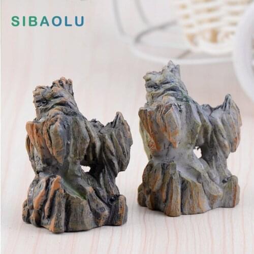 Stone Hill figures decorative mountain mini fairy garden animals statue miniature figurine Moss micro landscape ornaments resin