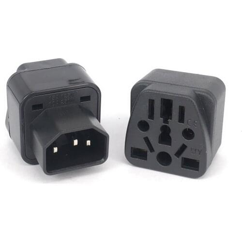IEC 320 C14 UPS Power Connector Plug, 10A 250V Universal Female AU/US/UK/EU Socket To C14 Male Converter Power Adapter