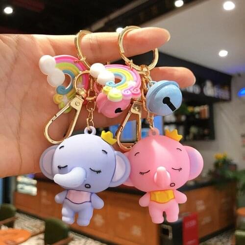Cute cartoon baby elephant Japanese cartoon Epoxy doll pendant car creative small gift car accessories bag