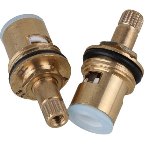 45x22mm Brass Tap Ceramic Disc Cartridge Valve Core Faucet Anticlockwise Hot Cold Water Replacement Pack of 2
