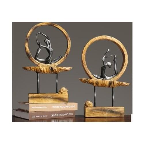 Lotus yoga girls put a creative example between the villa study office Lucky statue Decorative crafts home decoration