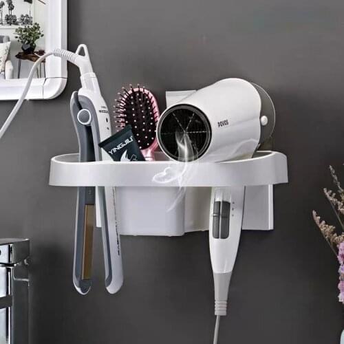 Multifunction Hands Free Hair Dryer Holder Curling Iron Shelf For Bathroom Organizer Storage Rack Bathroom Accessories Set
