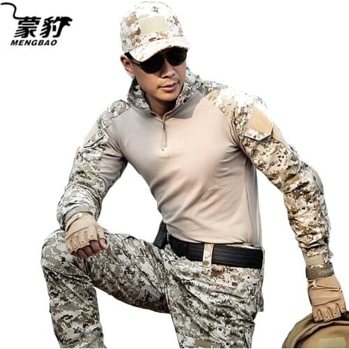 Men US Army Suit Tactical Military Uniform Camouflage German Suit Desert Combat Hunting Clothing Airsoft Shirt Pants Knee Pads