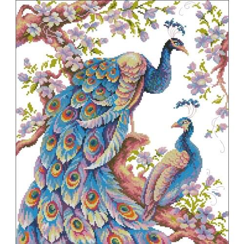 Beautiful Peacock Animal Sewing Top Quality Embroidery Needlework 11CT 14CT Unprinted Art Cross Stitch Kits DIY Handmade Decor