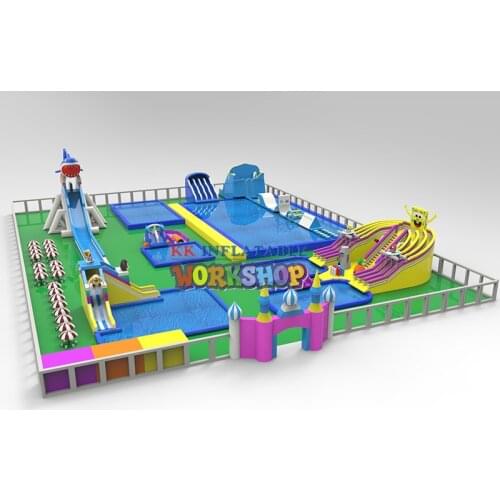 Lot of Inflatable water park combination,water games,water Slide inflatable aqua amusement park for sale