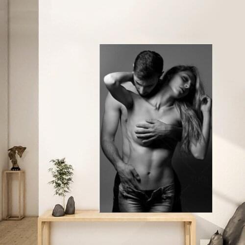 Couple Love naked woman lady girl Cafe Sofa Wall Decor Room Living Art Home Decor Quality Canvas Painting Poster