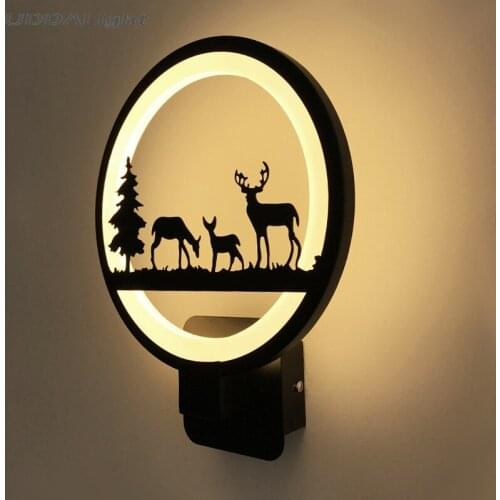 Wall sconces wall lights living room bedroom 12W Black Acrylic home deco for wall