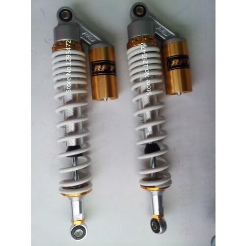 New 400mm 15.75" Motorcycle 8mm spring Air Shock Absorber for Yamaha YFZ450 Raptor 700 660 Banshee ATV color white+silver+gold