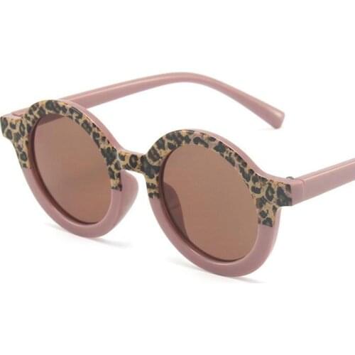 New Fashion Kids Sunglasses Boys Girls 2021 New Round Sun Glasses Children Vintage Leopard Colorful Eyewear Shades Oculos
