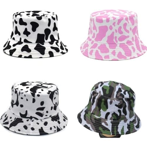 Bucket hat European and American tie-dye double-sided wearing 3D printing men and women outdoor sun protection sun hat Panama
