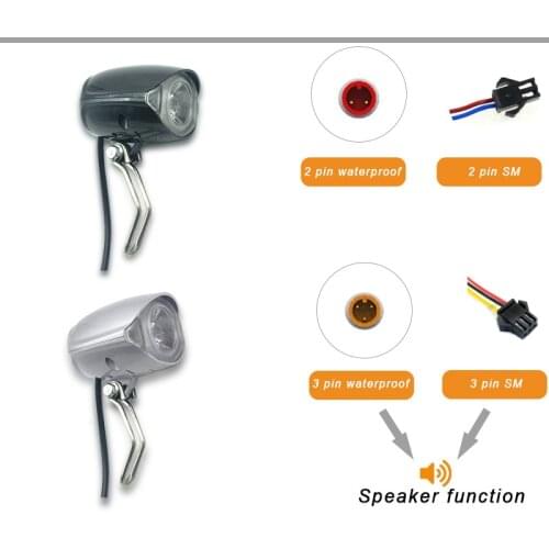 BULU WUXING E-bike Headlight QD151 36V 48V 150LUX Speaker Function Front Light for Electric Bicycle