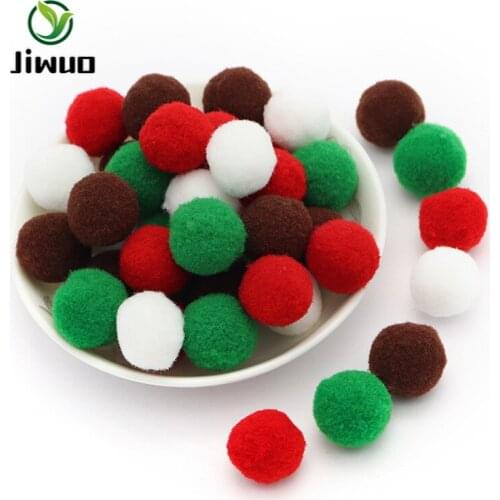 Jiwuo 8/10/15/20/25/30mm Mixed Color Polyester Plush Ball Creative DIY Small Hair Ball DIY Handmade Decoration Sewing Supplies
