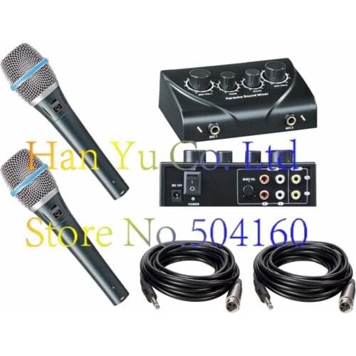 Portable Karaoke Sound Audio Stereo Echo Mixer / High Quality Dynamic Capsule BETA87A / High Quality 5M cable