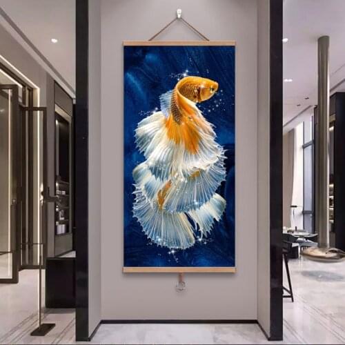 Nordic Poster Colorful Fish Canvas Print Wall Art Canvas Painting Decorative Picture for Living Room Home Decor Wall Posters