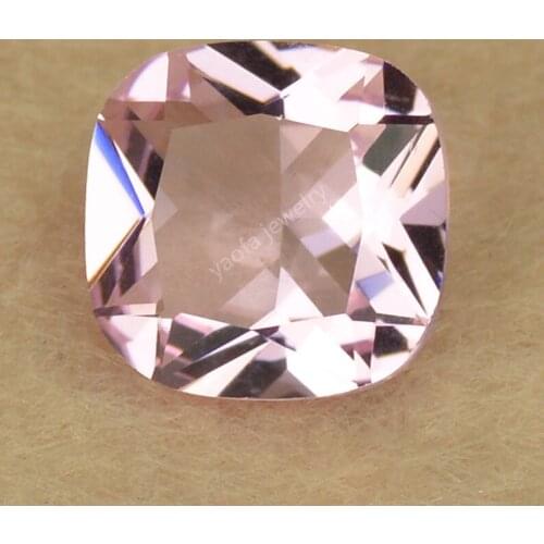 Sale 4x4~12x12mm 5A Light Pink Color Red Glass Stone Beads Square Cushion Shape Princess Cut Lab Created Glass Gems For Jewelry