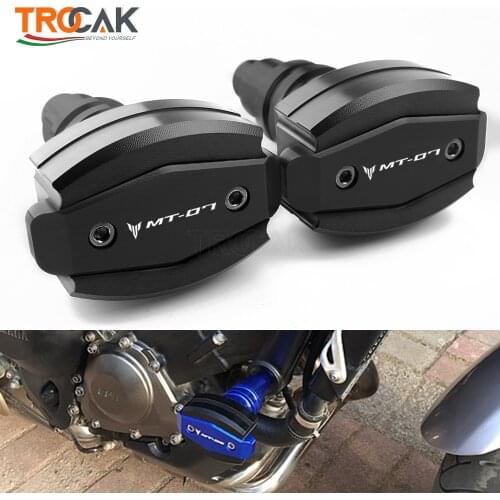 With MT-07 logo Frame Slider Protector Guard engine protection Sliders For Yamaha MT07 MT 07 2015 2016 2017 2018 2019 2020 2021