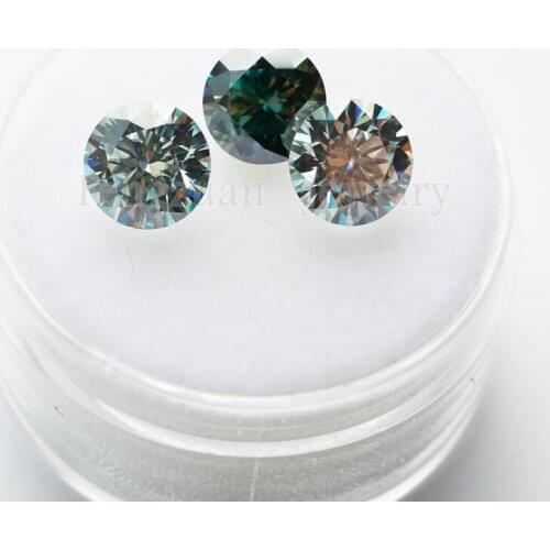 Light Green color Lab Created loose moissanite diamonds 1ct-6ct 1pcs round shape moissanite diamonds for jewelry in 2021
