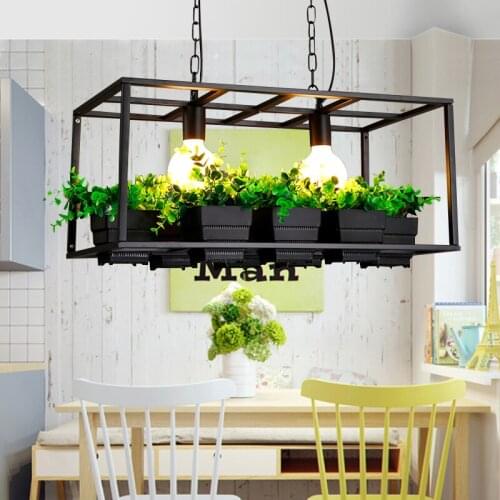 Modern Pendant Light Black Iron Hanging Cage Vintage Led Lamp E27 Industrial Loft Retro Dining Room Restaurant Bar Counter