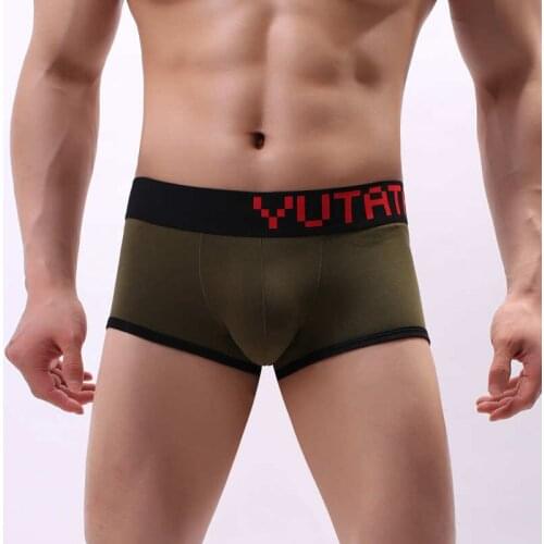Soft Cueca Mens Underwear Summer Cotton Boxer Shorts Solid Males Bulge Pouch Underpants Breathable Shorts Bottoms Homme 2019