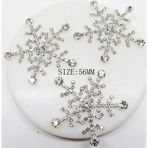 5pcs/lote crystal Christmas boda fiesta regalo decoración Shining 56mm snowflake aleación joyería diamantes accessories