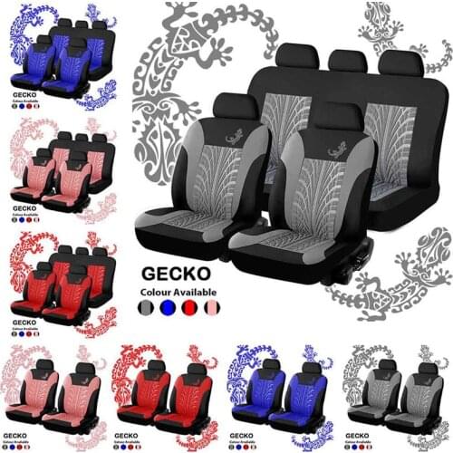 Universal Car Seat Cover For Car Tools Auto Styling Full Set Gecko 3D Tire Print Automobile Protector Interior Accessories