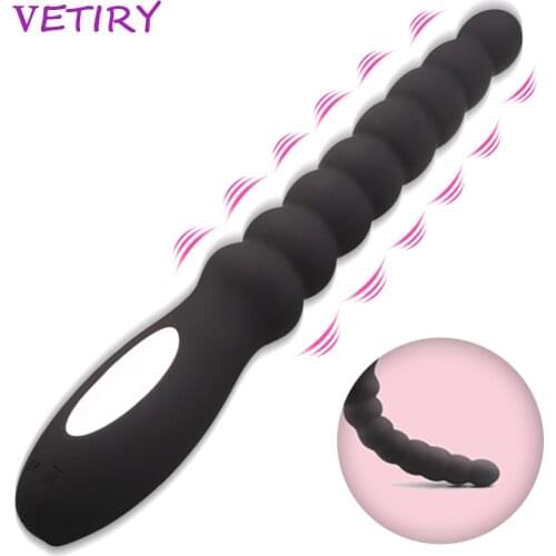 VETIRY Anal Vibrator 10 Speed Butt Plug Anal Beads Stimulator Sex Toys For Men Women Prostate Massage Dual Motor USB Charging