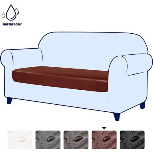 Waterproof Sofa Seat Cushion Cover for PU Leather Pet Furniture Protector Removable Washable Slipcover Couch Cushioning Covers