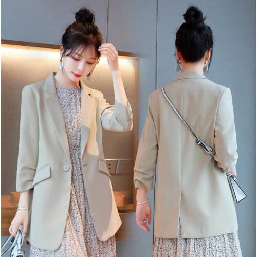Small Suit Jacket Female 2020 Spring And Autumn New Fashion Long Woman Jackets Nine-point Sleeves Loose Women Blazer