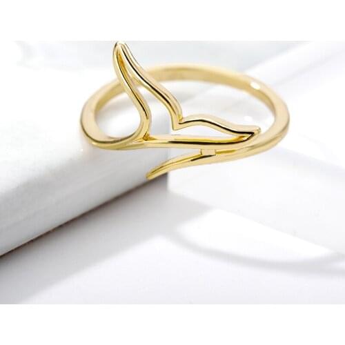 Classic Fishtail Mermaid Finger Rings For Women Stainless Steel Ring Anniversary Wedding Beach Party Charm Jewelry Birthday Gift