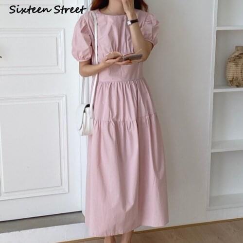 Dresses for Women Summer Puff Sleeve Vintage Harajuku Dress Y2k Aesthetic Vestido De Mujer Korean Fashion Clothing 2021 Robe