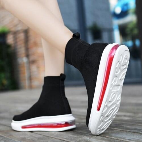 Winter Womens Shoes Sexy Black Women Sneakers Elastic Socks Shoes Breathable Platform Shoes Chaussures Filles