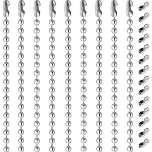 2.4mm Beaded Ball Stainless Steel Chain Bulk Jewelry Chains for DIY Necklaces Jewelry Making Supplies Stainless Steel Ball Chain