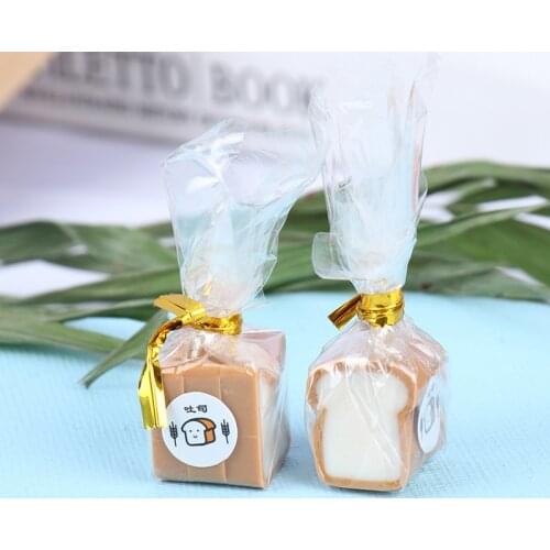 2Bags(6 slices) Dollhouse Miniature Mini Toast Bread Food Pretend Doll Food for Doll Kitchen Accessories