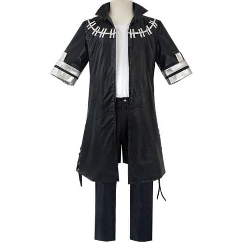 Hot Anime My Hero Academia Cosplay Leather Costume Set Tubi Cosplay Clothing Anime Black Vest Trousers and Jacket 3 Pcs Set