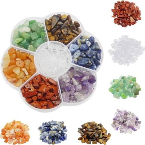 420Pcs Stone Beads 5-8mm Irregular Multicolor Gemstones Loose Crystal Healing Chakra Rocks with Hole for Jewelry Making DIY