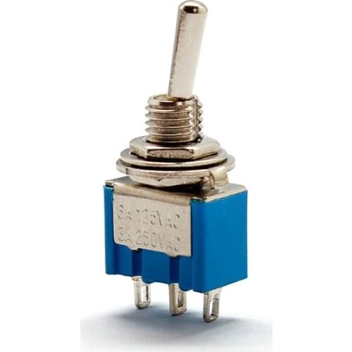 5 Pcs AC ON-OFF-ON 3 Pin 3 Position ON-ON 2 Position Latching Toggle Switch 125V/6A 250V/3A