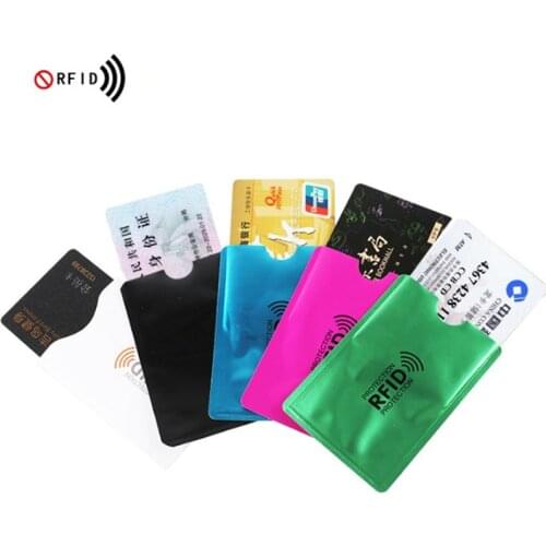 5PC/SET Anti Rfid Wallet Blocking Reader Lock Bank Card Holder Id Bank Card Case Protection Metal Credit NFC Holder Aluminium