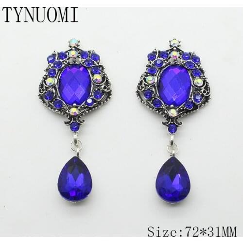 5pcs/lot72*31MM Alloy Rhinestone Pendant Button For Clothing Sewing Decoration Accessories DIY Wedding Decoration Sewing Buckle