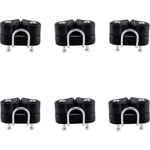6Pcs Black Sailboat Cam Cleat Kayak Anchor Cam Cleat With Leading