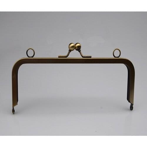 8 x 3 inches Antique Brass Clutch Purse Frame With Loops