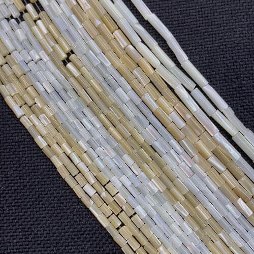 Natural Mother-of-pearl Shell Loose Beads Strand Cylindrical Shape 3x5/3x7/4x8/4x13mm Sizes Jewelry Beads for Making Necklace