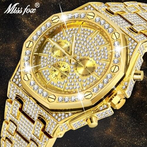 MISSFOX Luxury Brand Relojes Hombre Sport Man Bracelet Stainless Steel Watch Automatic Date Chronograph Waterproof Watches 2020