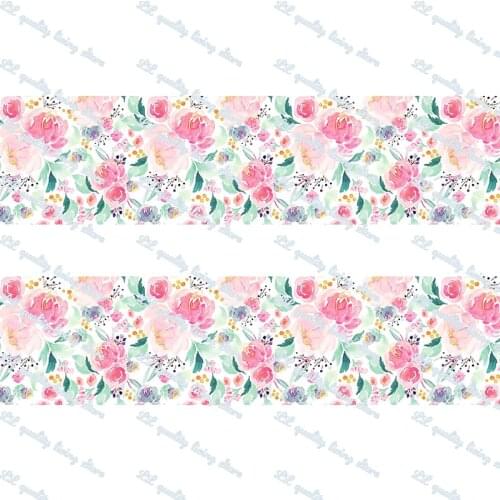 Flower printed grosgrain ribbon 22mm 25mm 38mm Gift Bow Craft Wedding Party Supplies Silk Sewing Accessories Fabric 50 yards