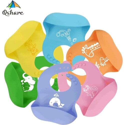 Baby Bibs Soft Silicone Bib Waterproof Saliva Dripping Infant Bibs for Babies Toddlers Children Feeding Tools Kid Bibs Apron