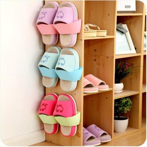 Space Saving Durable Wall-mounted Shoe Rack Storage Box For Easy Perforation-free Three-dimensional Shoe Rack Hanger Wave Edge