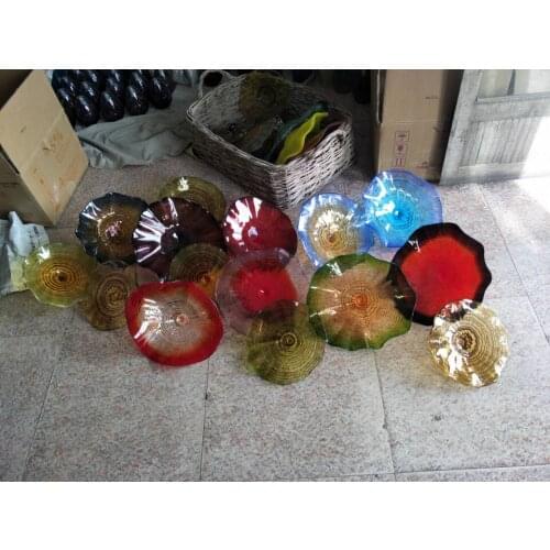 Hot Sales Colorful Murano Style Ceiling Wall Art Decor Glass Plate Sconce